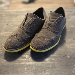 Cole Haan Men’s FT C21131 H15 Gray Suede Oxford Wingtip Shoes